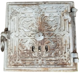 1900 ANTİKA ART NOUVEAU DESENLİ ÇEKOSLOVAK / AVRUPA MENŞEİLİ DÖKÜM ÇİNİ SOBA KAPAĞI