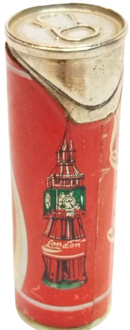1980 VİNTAGE COCA COLA İÇECEK TENEKE KUTUSU TASARIMLI LONDRA SOUVENIR GAZLI CEP ÇAKMAĞI