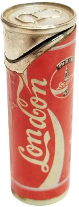 1980 VİNTAGE COCA COLA İÇECEK TENEKE KUTUSU TASARIMLI LONDRA SOUVENIR GAZLI CEP ÇAKMAĞI
