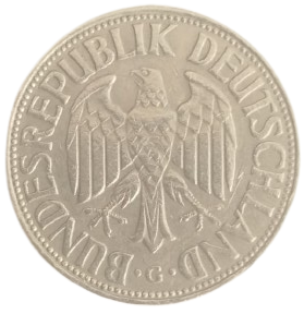 1962 YILI ALMANYA DARPHANESİ ÜRETİMİ OKASİYONEL NOSTALJİK 1 DEUTSCHE MARK MADENİ PARA