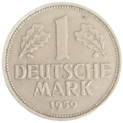 1950 YILI ALMANYA DARPHANESİ ÜRETİMİ OKASİYONEL NOSTALJİK 1 DEUTSCHE MARK MADENİ PARA.