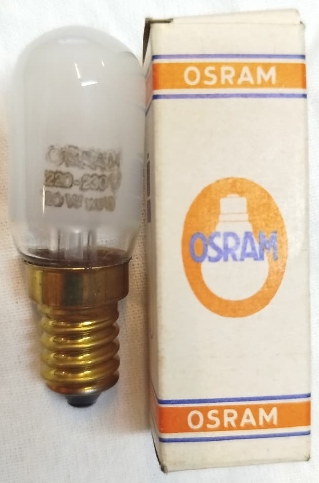 1970 OSRAM MARKA 220 230 VOLT 20 WATT GUCUNDE E14 DUYLU VINTAGE BUZDOLAP FIRIN DİKİŞ MAKİNESİ VE OZEL AYDINLATMA AMPULUDUR.
