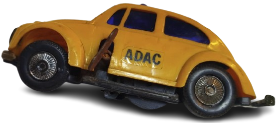1970 KURMALI VOLKSWAGEN BEETLE ADAC YOL YARDIM OYUNCAK ARABA HONG KONG ÜRETİMİ