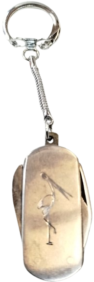 YAPI KREDİ LEYLEK LOGOLU NOSTALJİK BÖLME ÇAKI ACACAK VİNTAGE METAL ANAHTARLIK.