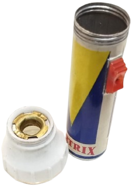 1960 PERTRIX MARKA F. 259 MODELİ METAL VINTAGE PİLLİ EL FENERİ,