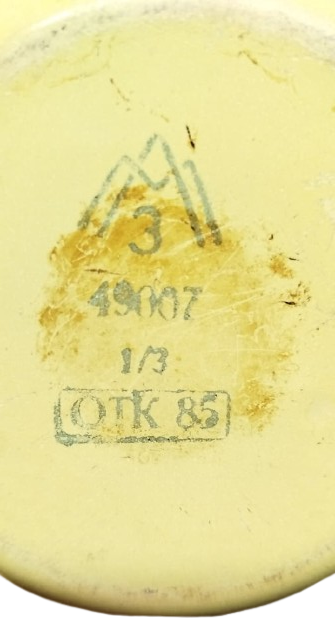 1985 SOVYET YAPIMI OTK DAMGALI VINTAGE SARI BEYAZ RENKLERDE EMAYE SOSLUK SÜT SIVI ISITMA KABI ANTİKA KOLEKSİYONLUK