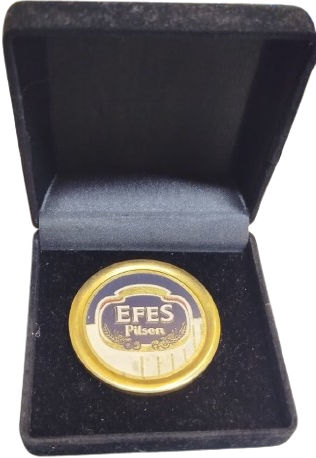 1969 EFES PİLSEN İLK DÖNEM ÜRETİMİ ÖZEL KUTULU NADİDE KOLEKSİYONLUK PİRİNÇ HATIRA MADALYONU.
