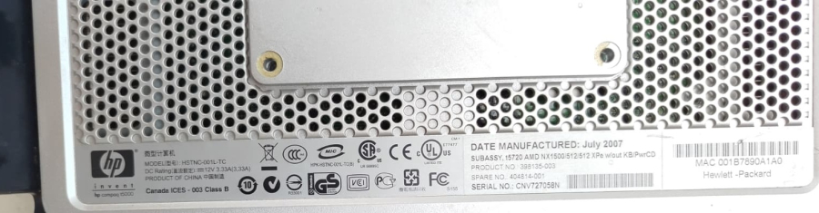  2007 URETIMI HP T5720 INCE ISTEMCI ENDUSTRIYEL BARKOD UYUMLU BILGISAYAR HEWLETT PACKARD HP T5700 MİNİ BİLGİSAYAR KASA SORUNSUZ CALISIR DURUMDA