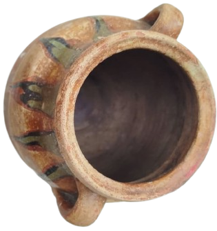 OSMANLI DÖNEMİ TERRACOTTA PİŞMİŞ TOPRAK İKİ KULPLU GELENEKSEL KÜP TAMAMI EL İSCİLİKLİ