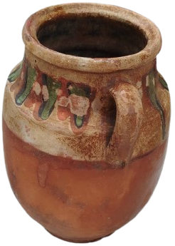 OSMANLI DÖNEMİ TERRACOTTA PİŞMİŞ TOPRAK İKİ KULPLU GELENEKSEL KÜP TAMAMI EL İSCİLİKLİ