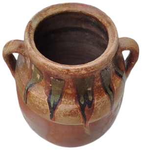 OSMANLI DÖNEMİ TERRACOTTA PİŞMİŞ TOPRAK İKİ KULPLU GELENEKSEL KÜP TAMAMI EL İSCİLİKLİ
