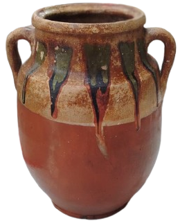 OSMANLI DÖNEMİ TERRACOTTA PİŞMİŞ TOPRAK İKİ KULPLU GELENEKSEL KÜP TAMAMI EL İSCİLİKLİ