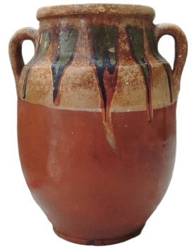 OSMANLI DÖNEMİ TERRACOTTA PİŞMİŞ TOPRAK İKİ KULPLU GELENEKSEL KÜP TAMAMI EL İSCİLİKLİ
