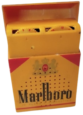 1970 KISA KUTU MARLBORO PAKEDİ GÖRÜNÜMLÜ VİNTAGE TEK DALGA  TAŞINABİLİR PİLLİ RADYO 