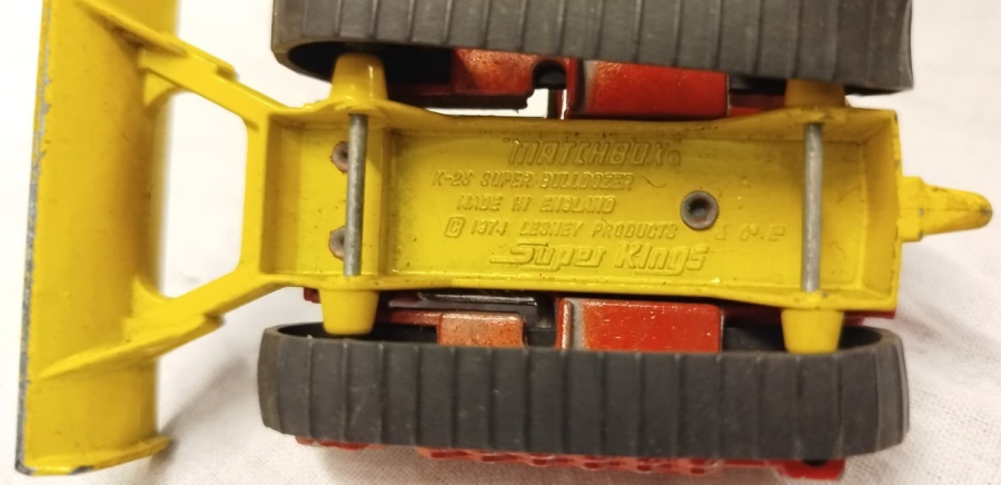 1974 İNGİLTERE ÜRETİMİ MATCHBOX SUPER KINGS K-23 VİNTAGE BULDOZER OYUNCAK KOLEKSİYONLUK NADİR PARÇA