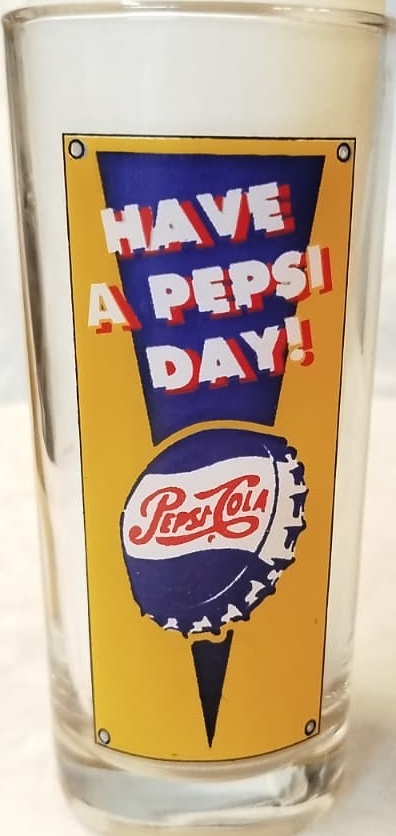 1970 LER PEPSİ COLA NOSTALJİK 1 ADET CAM BARDAK  ORİJİNAL KOLEKSİYON PARÇASI