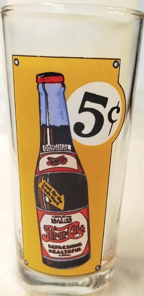1970 LER PEPSİ COLA NOSTALJİK 1 ADET CAM BARDAK  ORİJİNAL KOLEKSİYON PARÇASI