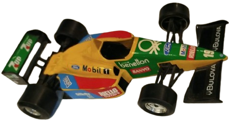BURAGO ÜRETİMİ 1990 DÖNEMİ BENETTON FORD FORMÜL 1 MODEL ARACI KOLEKSİYONLUK NADİR PARÇADIR İTALYAN YARIŞ ARABASI
