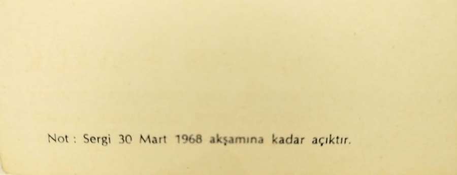 1968 HASAN KAVRUK BEYOĞLU ŞEHİR GALERİSİ RESİM SERGİSİ ORİJİNAL EFEMERA DAVETİYESİ