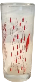 1990 NOSTALJİK BARDAK COCA-COLA ŞİŞE DESENLİ ORİJİNAL PROMOSYON MEŞRUBAT BARDAĞI