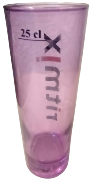 2000 ULKER FİRMASININ RİTMİX PROMOSYON İÇECEK BARDAĞI 25 CL MOR RENKDE