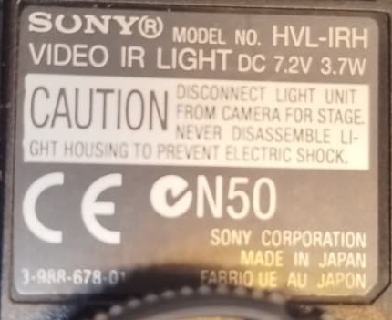 SONY HVL-IRH VİDEO IR VE BEYAZ IŞIK KAMERA FENERİ FOTOGRAF MAKİNE FLAS JAPON MALI SONY HANDYCAM VİDEO KAMERALARA 