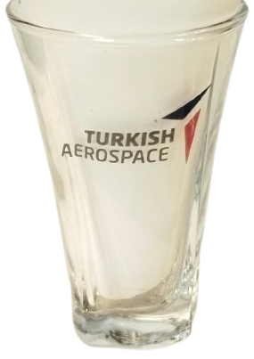 TUSAŞ TURKISH AEROSPACE LOGOLU PAŞABAHÇE CAM 1 ADET ÇAY BARDAĞI VE TABAĞI KOLEKSİYONLUK