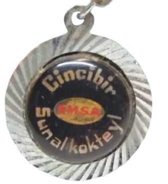 1960 CİNCİBİR GAZOZ REKLAMLI EMSA PROMOSYON NADİDE ANTİKA METAL NOSTALJİK ANAHTARLIK