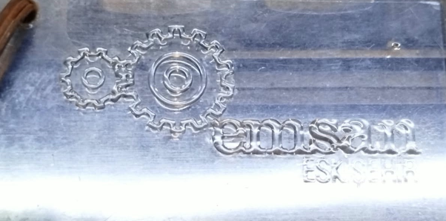 ESKİŞEHİR EMSAN DİŞLİ ÇARK MOTİFLİ ŞEFFAF POLİKARBON ENDÜSTRİYEL PROMOSYON VINTAGE ANTİKA ANAHTARLIK