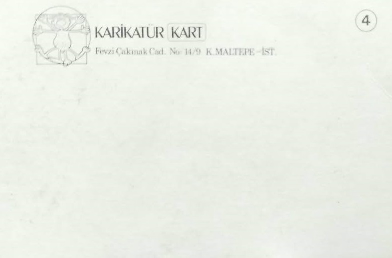 METİN ÜSTÜNDAĞ İMZALI 1990'LAR BÖLÜMÜ ORİJİNAL MİZAHLI KARİKATÜR KARTPOSTAL EFEMERA KOLEKSİYON PARÇASI